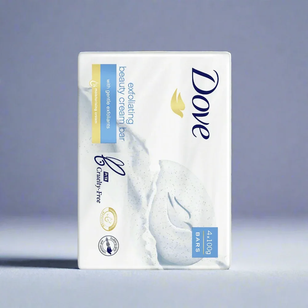 Dove Exfoliating Beauty Cream Bar, 4 pack